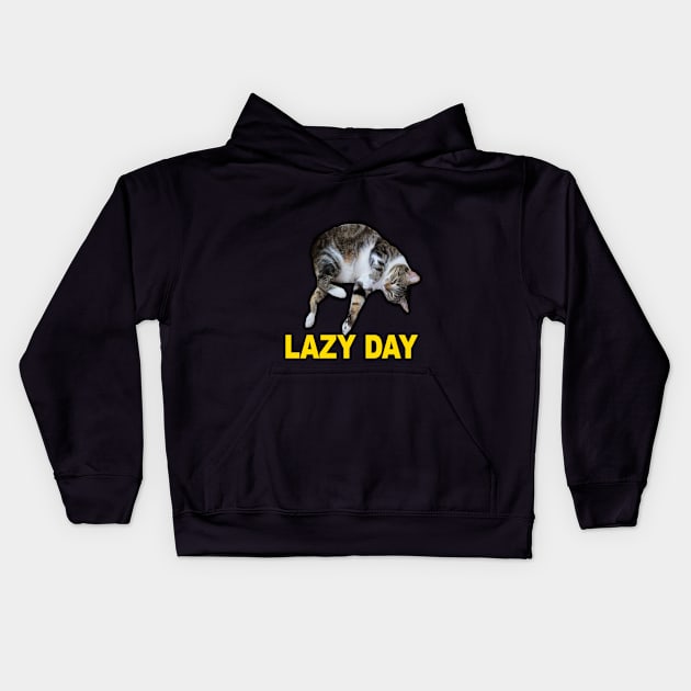 Lazy Day Cat Kids Hoodie by TonSlice
